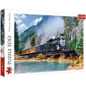 Puzzle Trefl Tren prin munti, 500 piese imagine
