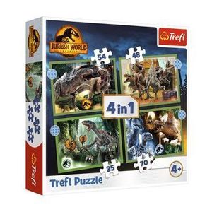 Puzzle Trefl 4 in 1 Jurassic World - In lumea dinozaurilor, 207 piese imagine