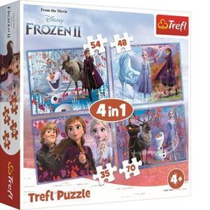 Puzzle Trefl 4 in 1 Frozen2 calatorie catre necunoscut imagine