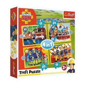 Puzzle Trefl 4 in 1 - Ajutoarele Pompierului Sam, 71 piese imagine