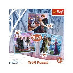Puzzle Trefl 3 in 1 - Frozen: Regatul de gheata imagine