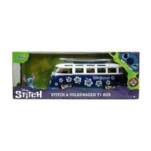 Autobuz metalic si figurina Stitch, scara 1: 24 imagine