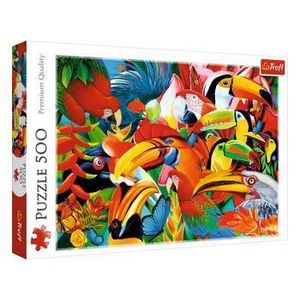 Puzzle Trefl Pasari colorate, 500 piese imagine