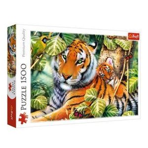 Puzzle Trefl tigri bengalezi in padurea tropicala, 1500 piese imagine