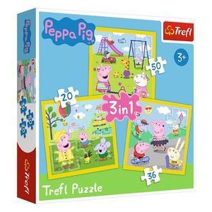 Puzzle Trefl 3 in 1 Peppa Pig - O zi aniversara imagine