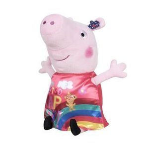 Jucarie de plus Play by Play Peppa Pig cu rochie din satin - Just so Happy, 17 cm imagine