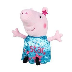 Jucarie de plus Play by Play Peppa Pig cu rochie turcoaz din satin, 25 cm imagine
