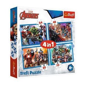 Puzzle Trefl 4 in 1 Avengers - Razbunatorii curajosi, 207 piese imagine