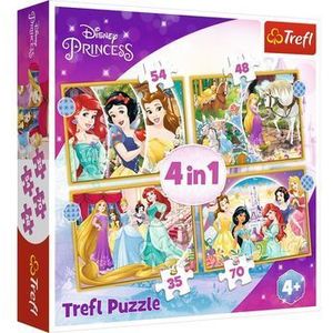 Puzzle 4 in 1 Disney Princess - Ziua fericita, 207 piese imagine
