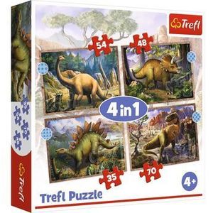 Puzzle 4 in 1 - Dinozaurii interesanti, 207 piese imagine