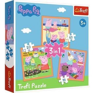 Puzzle 3 in 1 - Inventiva Peppa Pig, 106 piese imagine