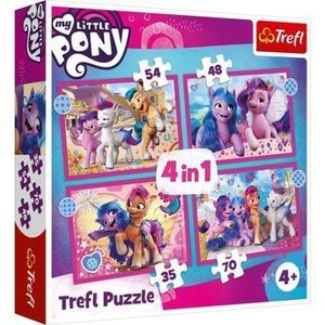 Puzzle 4 in 1 My Little Pony - Poneii colorati, 207 piese imagine