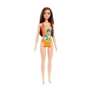 Papusa Barbie satena, cu costum de baie portocaliu imagine