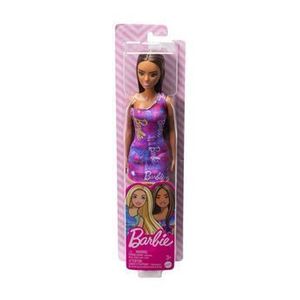 Papusa Barbie Fashionistas, cu rochita mov, satena imagine