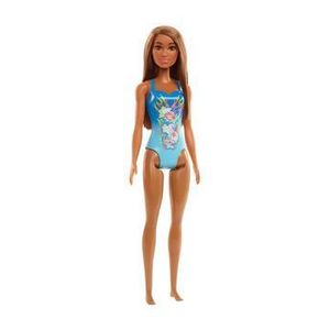 Papusa Barbie satena, cu costum de baie albastru imagine