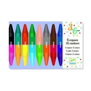 Creioane de colorat duble Djeco imagine
