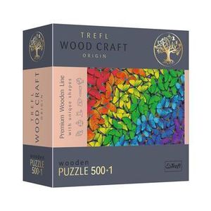 Puzzle din lemn Trefl Fluturasii colorati, 500+1 piese imagine
