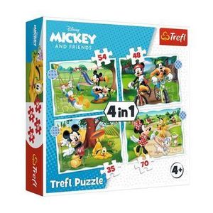 Puzzle Trefl 4 in 1 - Mickey Mouse: Ziua deosebita, 207 piese imagine