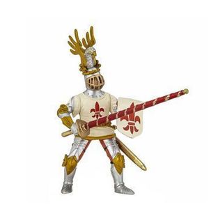 Figurina Papo Personaje medievale fantastice - Cavaler Crin Alb imagine