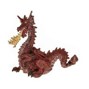 Figurina Papo Personaje de basm - Dragon rosu cu flacara imagine