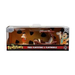 Set Jada Toys - Masinuta metalica Flintmobilul (scara 1: 32) si figurina Fred Flintstone imagine