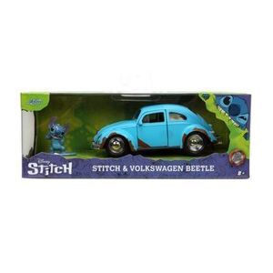 Set Jada Toys - Masinuta metalica Volkswagen Bettle (scara 1: 32) si figurina metalica Stitch imagine