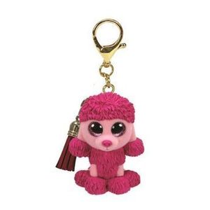 Jucarie de plus breloc Ty Mini Boos - Patsy Poodle roz, 8.5 cm imagine
