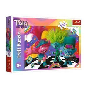 Puzzle Trefl Trolls - Minunata Lume a Trolilor, 100 piese imagine