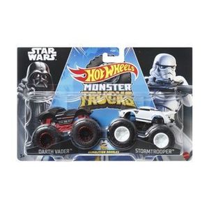 Set 2 masinute Hot Wheels Monster Truck - Darth Vader si Stormtrooper, scara 1: 64 imagine
