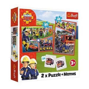 Puzzle Trefl 2 in 1 Memo Pompierul Sam - Echipa pompierilor, 78 piese imagine