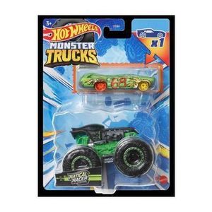 Set Hot Wheels Monster Truck si masinuta metalica - Ratical Racer, scara 1: 64 imagine