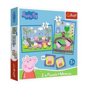 Puzzle Trefl 2 in 1 Memo Peppa Pig - Momentele fericite, 78 piese imagine