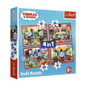 Puzzle Trefl 4 in 1 Thomas - Trenuletele amuzante, 71 piese imagine