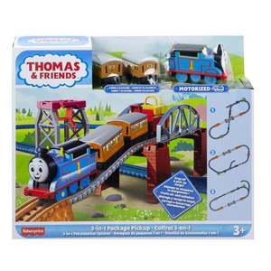 Set de joaca, Locomotiva motorizata cu 3 vagoane pe sine, Thomas and Friends, HGX64 imagine