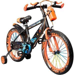 Bicicleta cu roti ajutatoare si bidon pentru apa Nova II, Action One, 18 inch, Portocaliu imagine