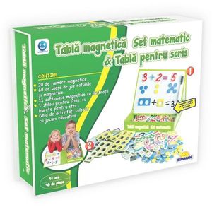 Joc educativ Smile Games, Set matematic cu tabla pentru scris, 98 piese imagine