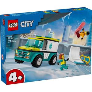 Lego® City - Ambulanta de urgenta si practicant de snow-boarding (60403) imagine