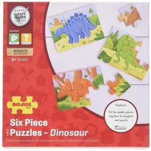 Set 3 puzzle din lemn BigJigs Dinozauri BJ816 imagine