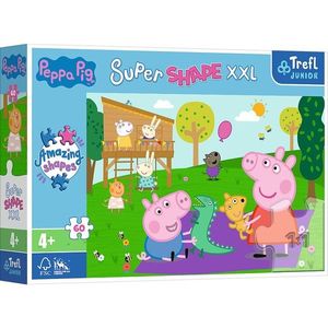 Puzzle - Primo Super Shape XXL - Peppa Pig si Fratiorul | Trefl imagine