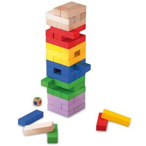 Joc de constructie - Turnul de lemn colorat | Cayro imagine
