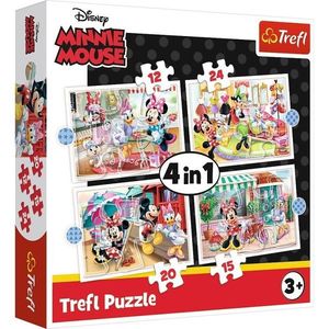 Puzzle 4 in 1 - Minnie Mouse si prietenii ei | Trefl imagine