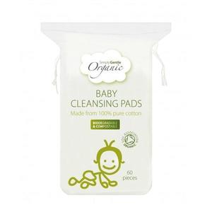 Dischete Rectangulare din Bumbac Organic 100% - Macdonald and Taylor Baby Cleansing Pads, 60 buc imagine