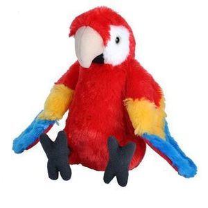 Jucarie plus Wild Republic - Papagal Macaw stacojiu, 20 cm imagine