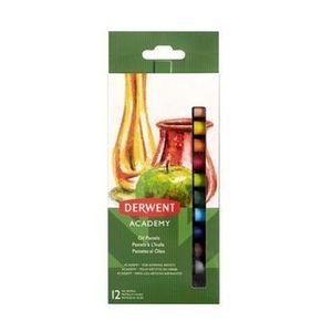 Creioane ulei pastel Derwent Academy, 12 buc/set, diverse culori imagine