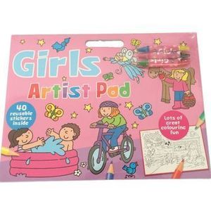 Girls. Artist Pad. 40 reusable stickers inside - *** imagine