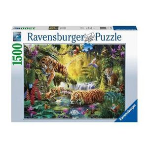 Puzzle Iaz cu tigri, 1500 piese imagine