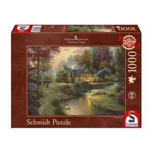 Puzzle Schmidt - Thomas Kinkade: Conac la malul lacului, 1000 piese imagine