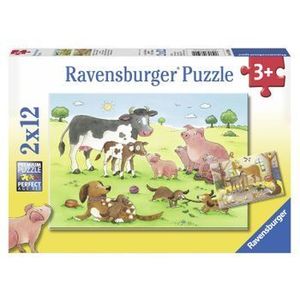 Puzzle Familii fericite de animale, 2 x 12 piese imagine