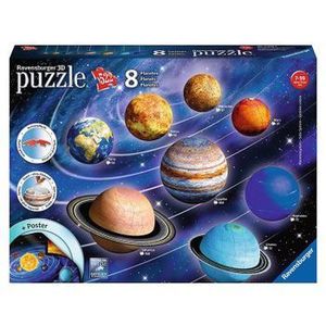 Puzzle 3D Sistemul solar, 27/54/72/108 piese imagine