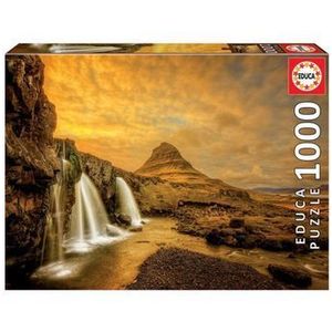 Puzzle Educa - Kirkjufellsfoss Waterfall: Iceland, 1000 piese imagine